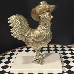 Gold 8” Cowboy Hat Wearing Chicken
