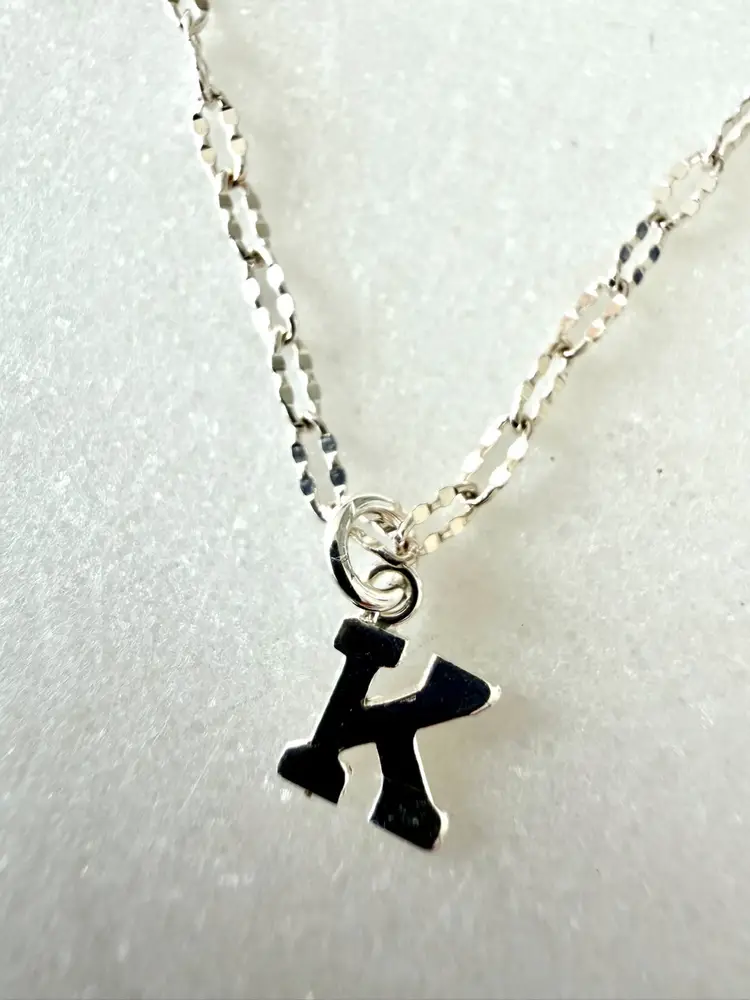 Sparkle Sterling Silver Chain Bracelet With K Initial