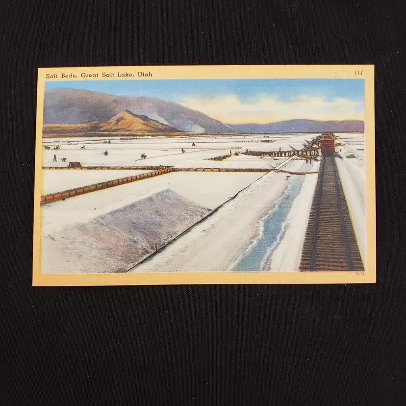 Postcard Utah Salt Beds Great Salt Lake unused unpostmarked Vintage