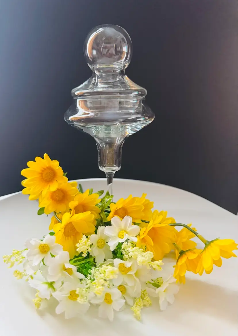 Unique Tall Pedestal Candy Dish With Lid