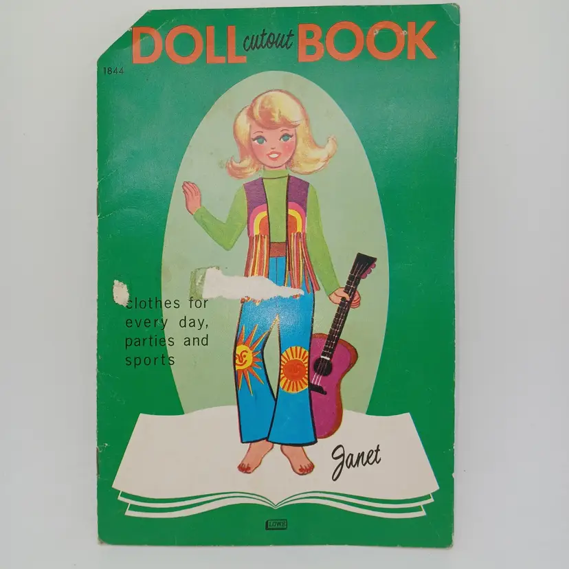 Vintage 1960s Doll Cut Out Book Janet paper doll book
