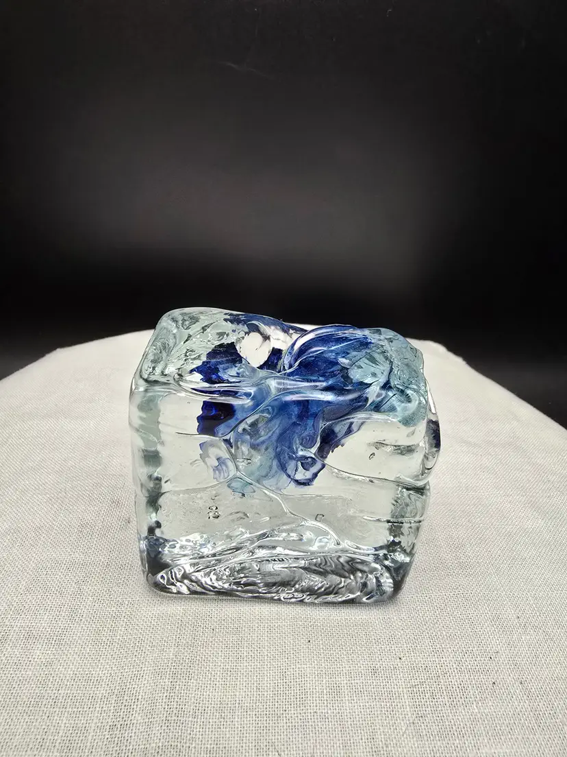 Studio Art Glass Block Paperweight