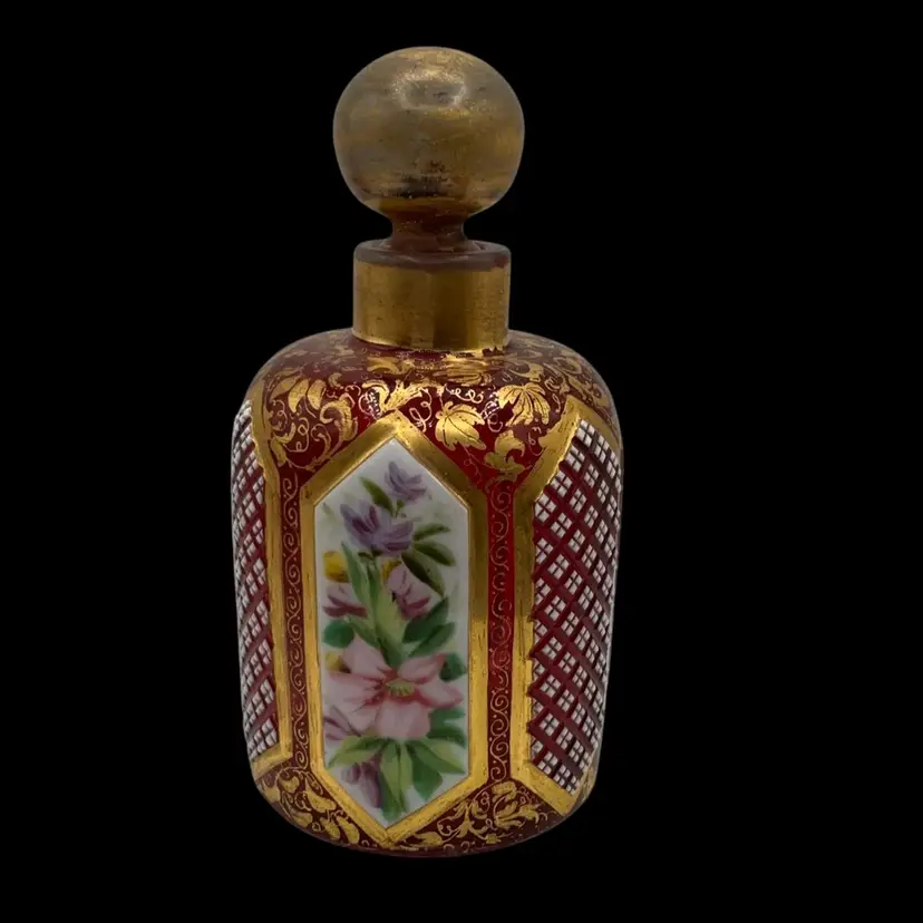 Bohemian Perfume Bottle 4.5”Hx2.5”
