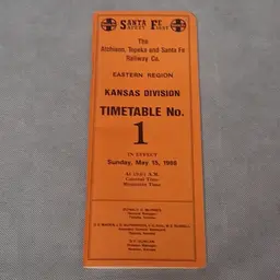 Atchison Topeka Santa Fe Railway Employee Timetable No 1 1988 Kansas Division