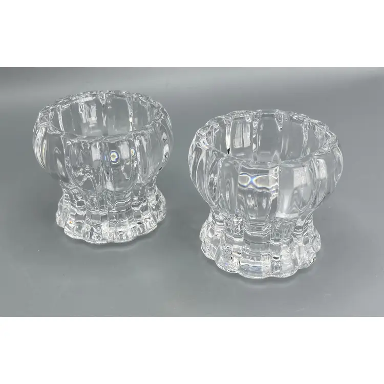 VTG Deplomb Lead Crystal Taper, Teallight, or Votive Candle Holder - Set of 2