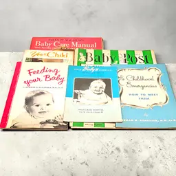 Vintage Baby Record Books and Educational Pamphlet Magazines Lot of 6 1950s