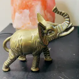 Vintage Brass 4” Elephant Trunk Up For Good Luck