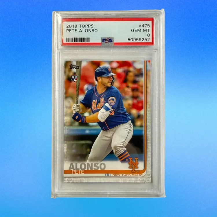 Pete Alonso Rookie 5 Card Lot includes a PSA 10 Slab New York Mets