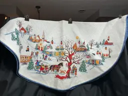 #12 Dimensions Charles Wysocki Counted /c/ross stitch Tree skirt Christmas Village or Yuletide Village ‘design