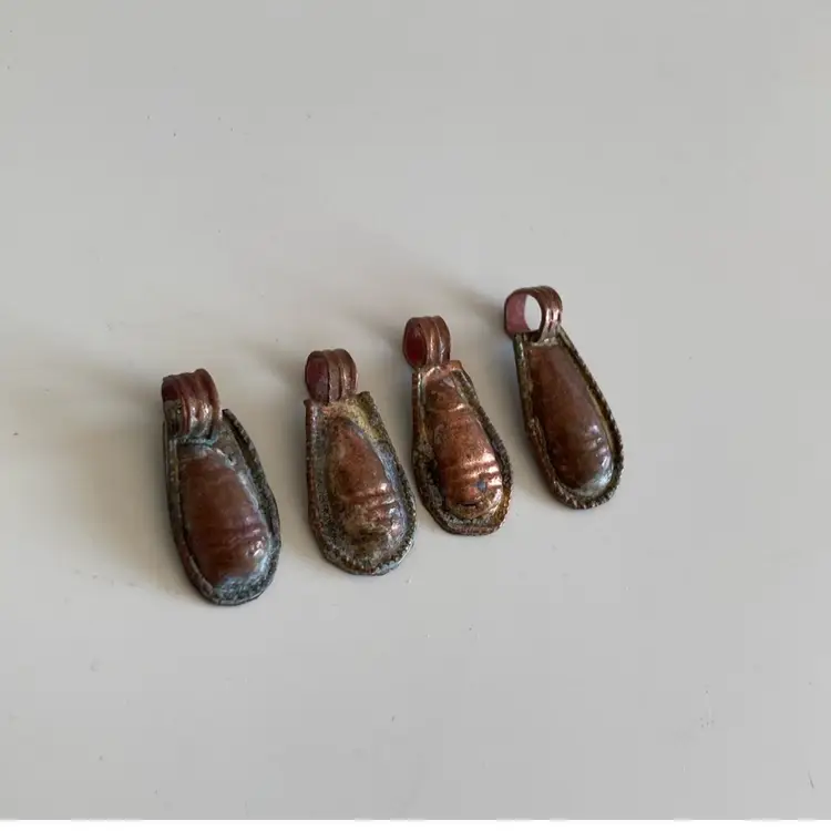 Set Of 4 Vintage Handcrafted Copper Ethiopian Fertility Charms
