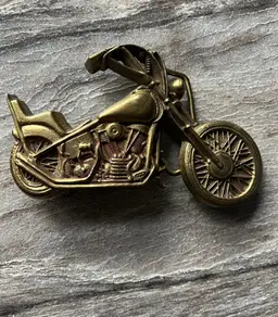 Vintage Motorcycle Chopper Baron Buckle Solid Brass Belt Buckle 1979 Taiwan 6132