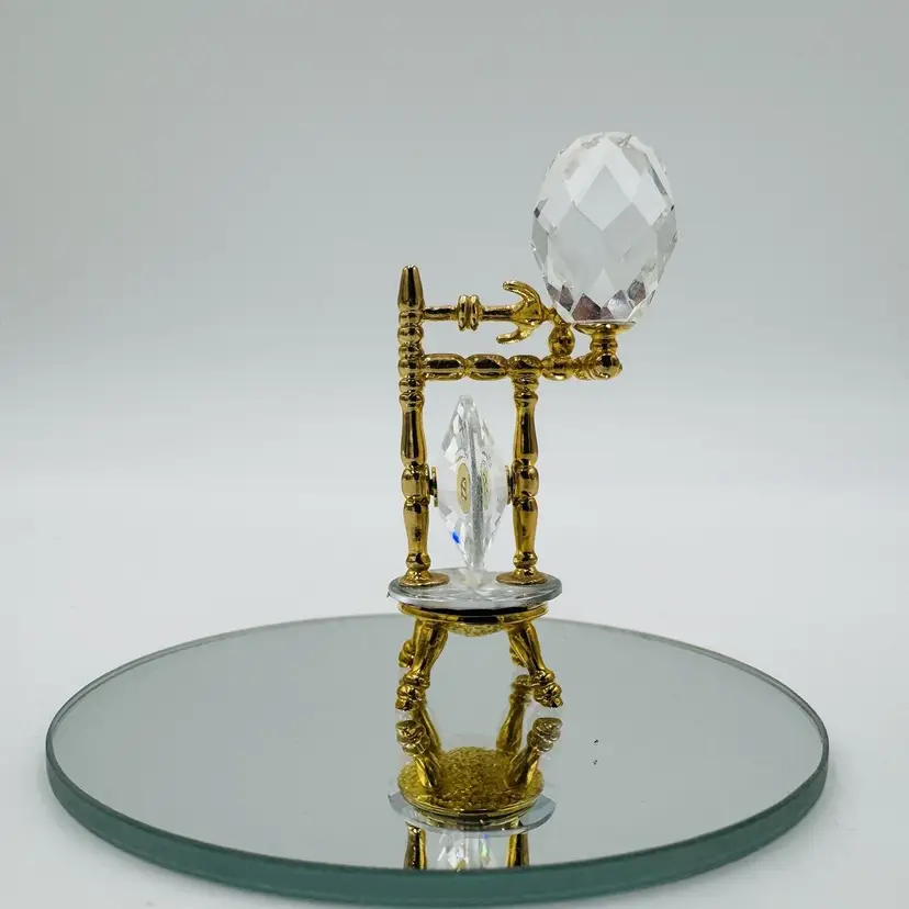 Swarovski Crystal Memories Spinning Wheel Figurine Austria Gold