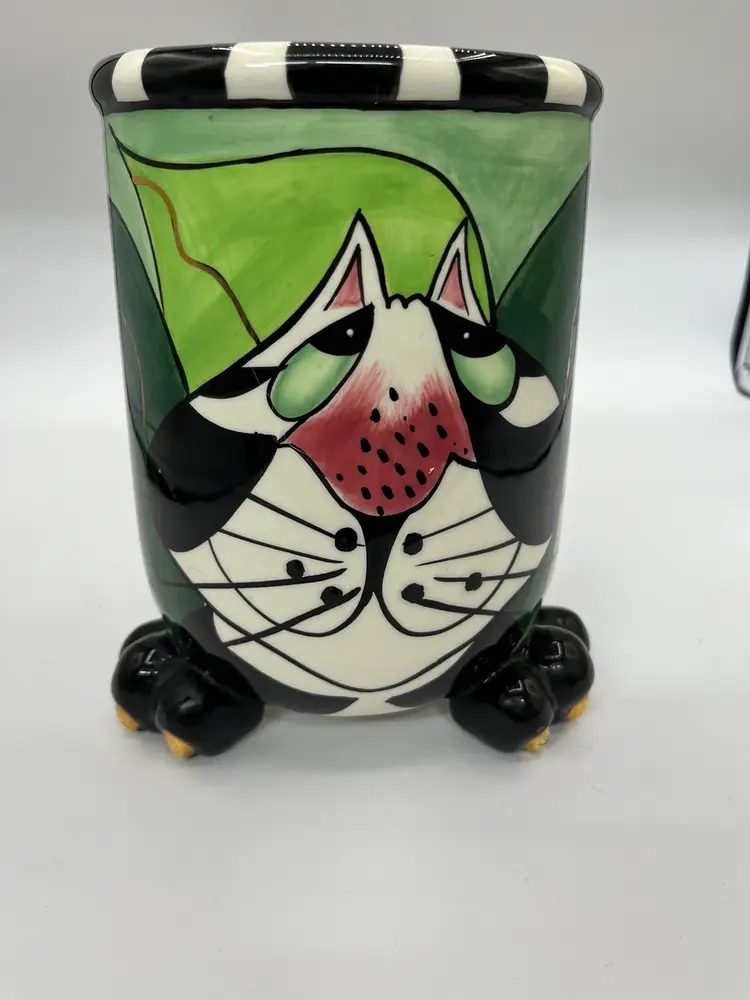 Lynda Corneille Cat Vase/Utensil Holder