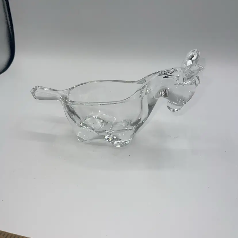Sisaki Crystal Glass Donkey Figural Bowl/planter Japan 1950's Vintage 7.5”