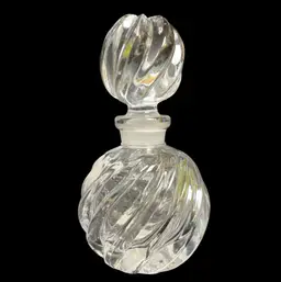 Enesco Clear Glass Optic Swirl Perfume Bottle