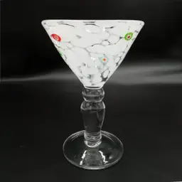 Handmade Blown Large Martini Glass Millefiori