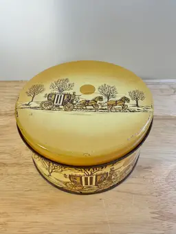 Vintage Christmas Winter Candy Tin E Cherry Sons & Co.