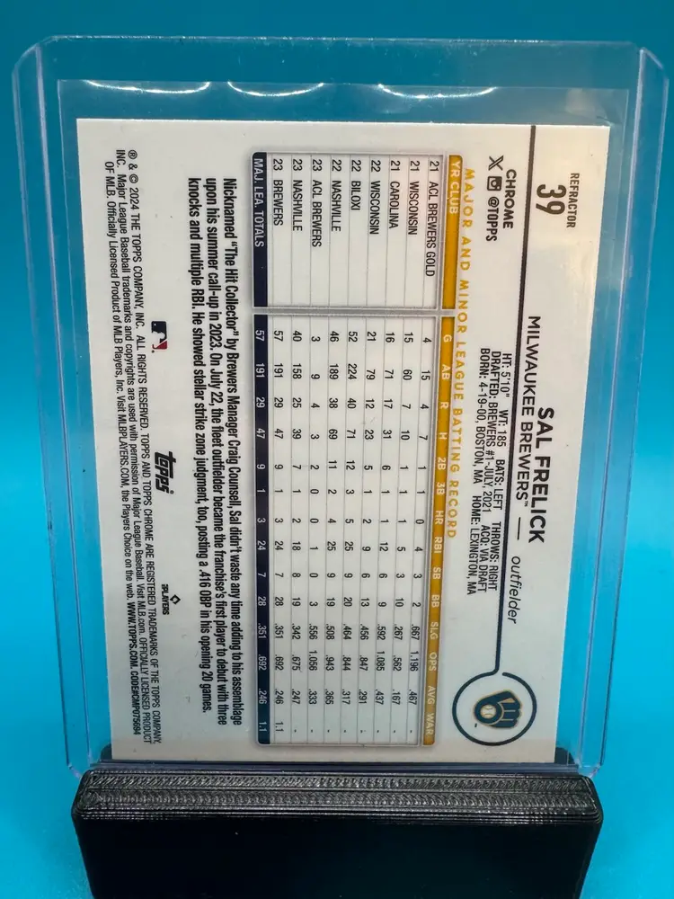 Sal Frelick Topps Chrome Refractor RC Milwaukee Brewers