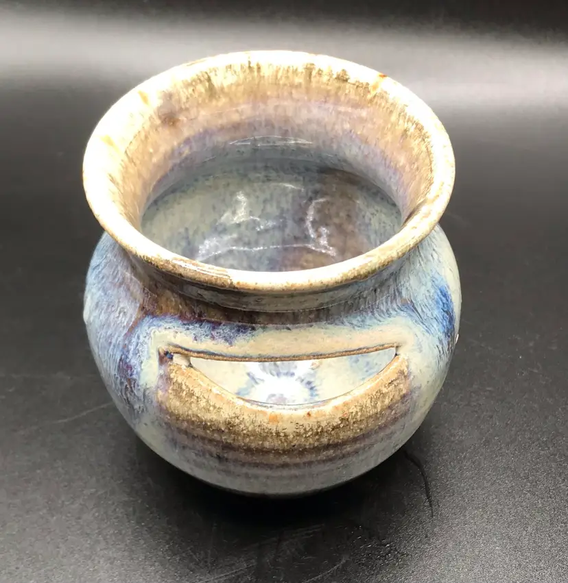 Mini artisan pottery planter signed