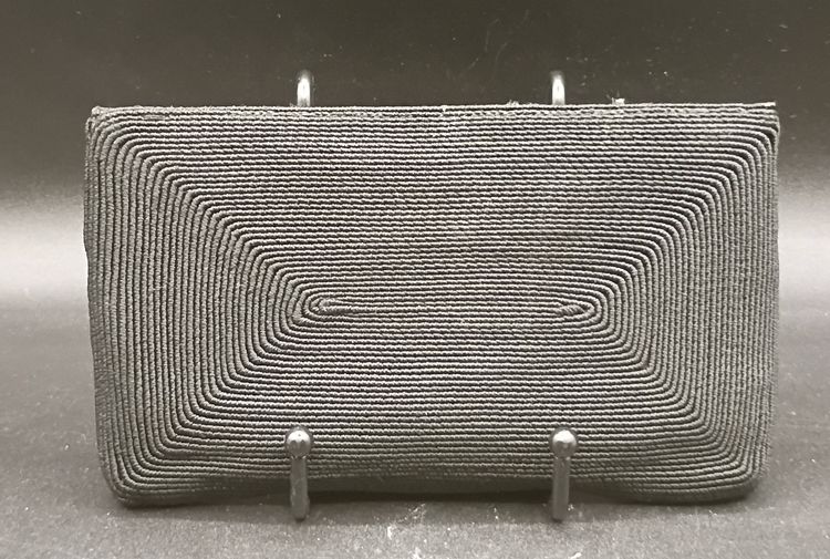 Vintage 1940s-50s Geniune CORDE' Black Zip Clutch Purse Retro Evening Cocktail