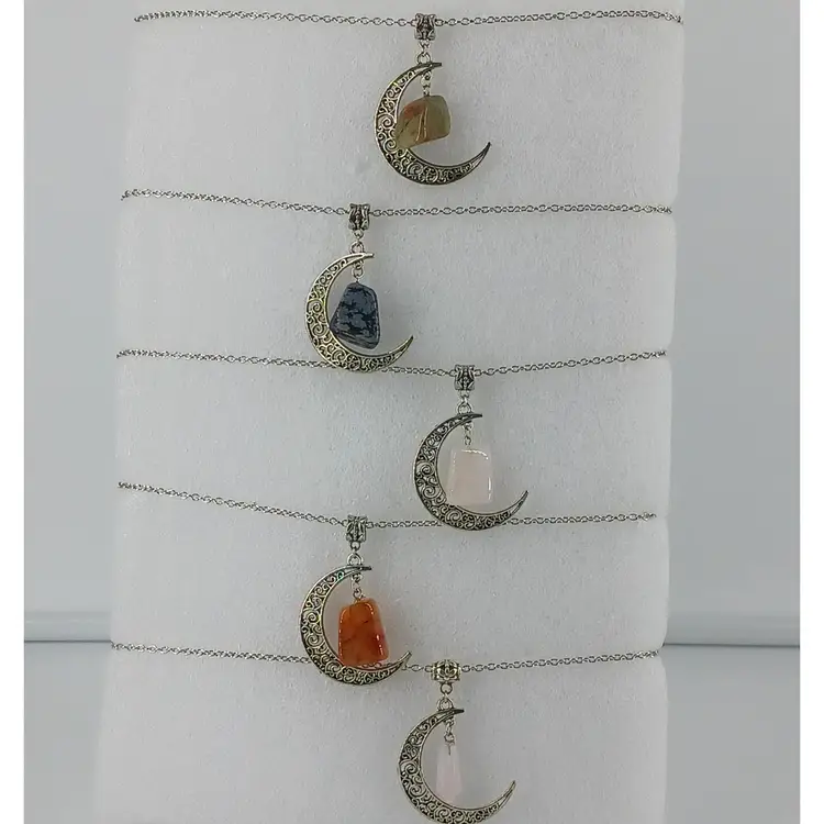 Five Necklaces with Gemstones