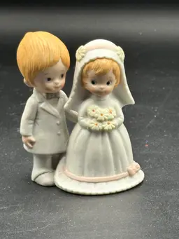Lefton China Bride Groom Porcelain Wedding Figurine Cake Topper 04466 Vintage