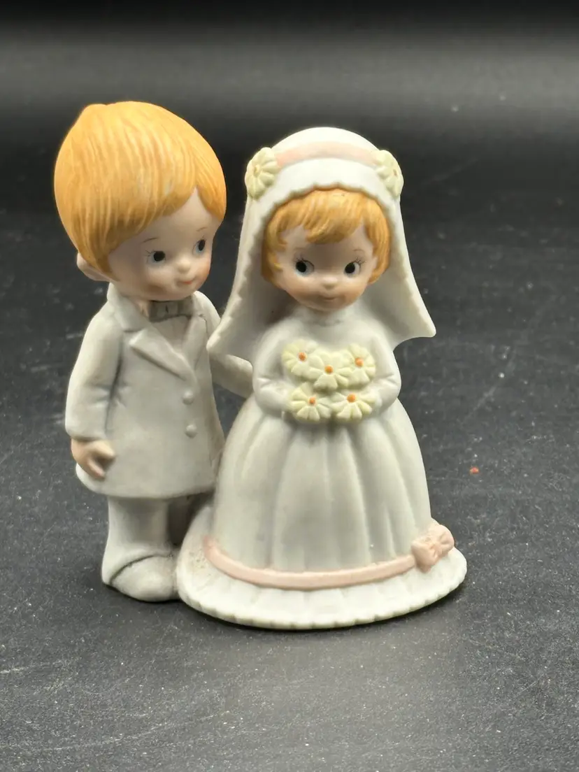 Lefton China Bride Groom Porcelain Wedding Figurine Cake Topper 04466 Vintage