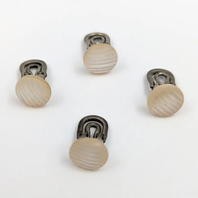 Antique Mother of Pearl Collar Buttons Set 4