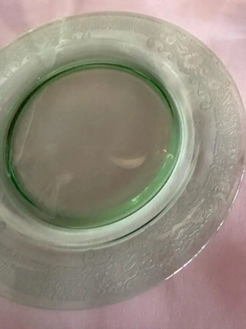 Fostoria Vesper green depression plates