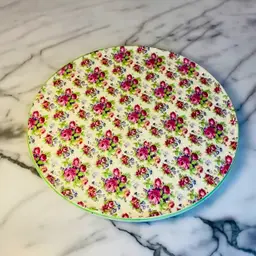 #1538 ENGLAND Floral Royal Tudor Ware Chintz Cake Plate by Barker Brothers Uk Vintage