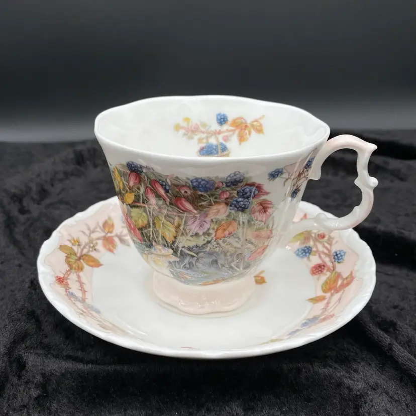 Royal Doulton (England) Brambly Hedge "Autumn" Footed Cup and Saucer Set
