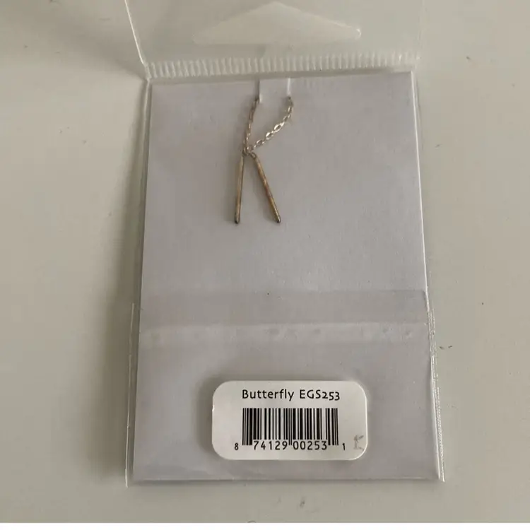 NOS Sterling Silver Threader Earrings With Gold Butterfly Charms