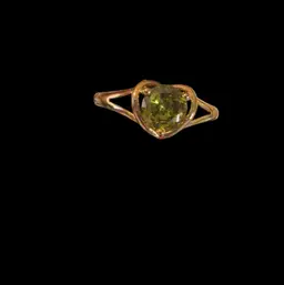 #02 - Red Not Adjustable, Gold Tone Ring