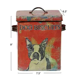 Boston Terrier Biscuit / Treat Tin Box with Lid (Empty), EUC