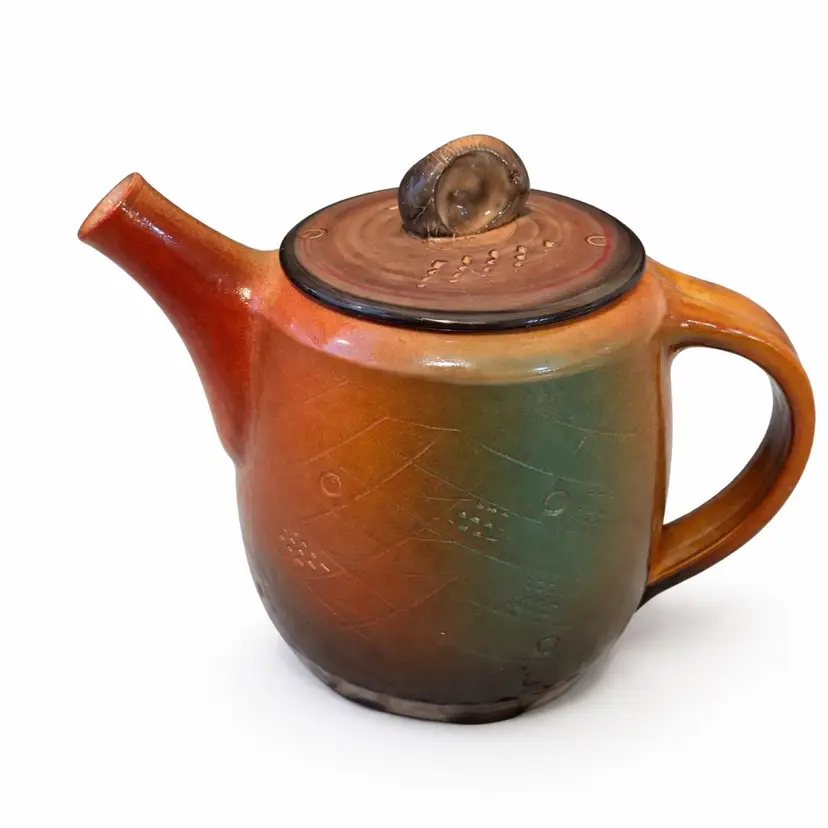 Desert Sunset Studio Pottery Teapot – Hand Thrown Stoneware, Signed Artisan Piece