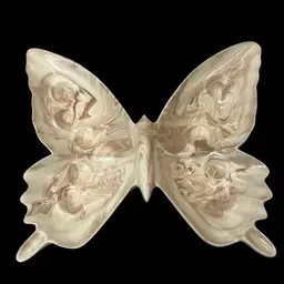 St Helen’s Ashes Ceramic Butterfly Trinket Dish / Ashtray Signed - 6.5” x 5.7”x 1.25”