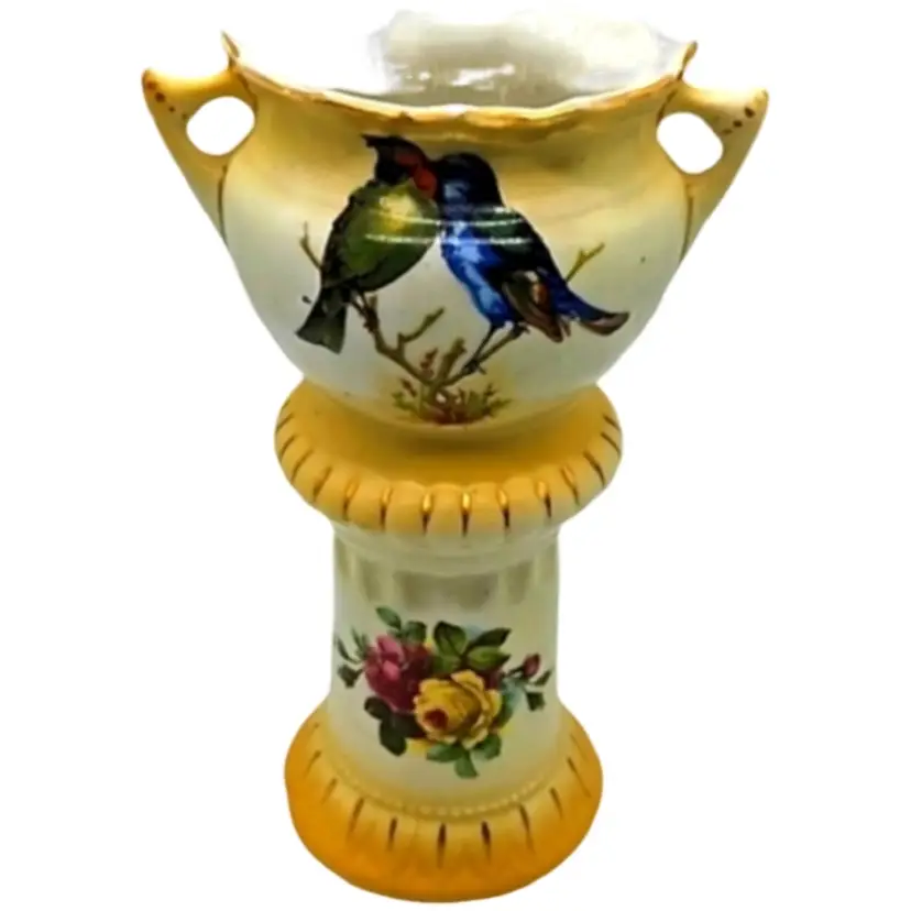 Austrian Ceramic Vase with Birds
