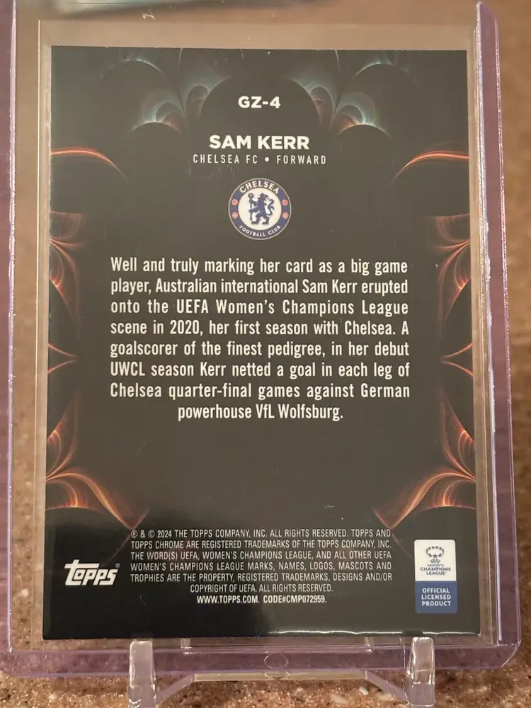 Sam Kerr 2023-24 Topps Chrome Golazo GZ-4 Chelsea Australia
