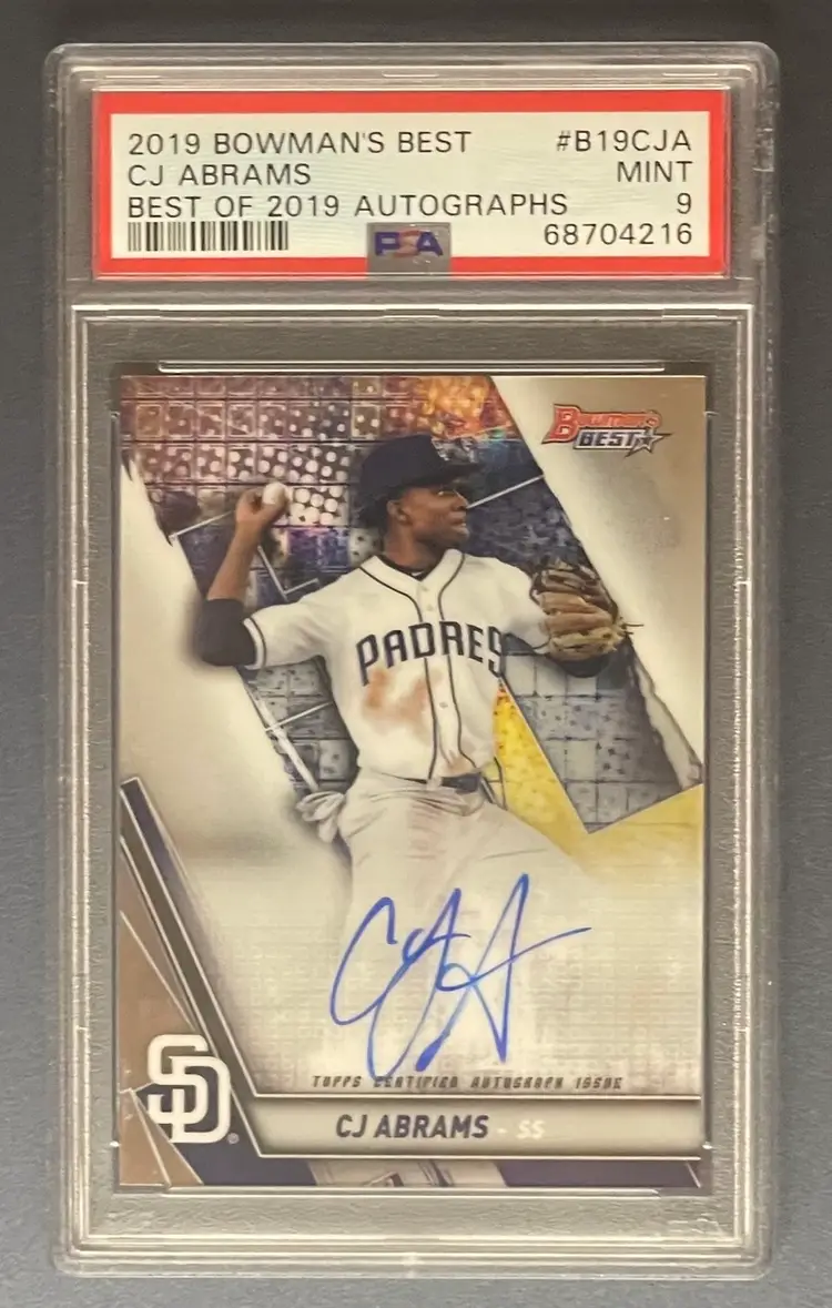 2019 Bowman’s Best CJ Abrams Best Of 2019 Autographs PSA 9