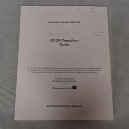 1994 Burlington Northern GCOR General Code of Operating Rules Transition Guide