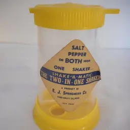 Vintage Yellow Plastic all in one Salt & Pepper Set