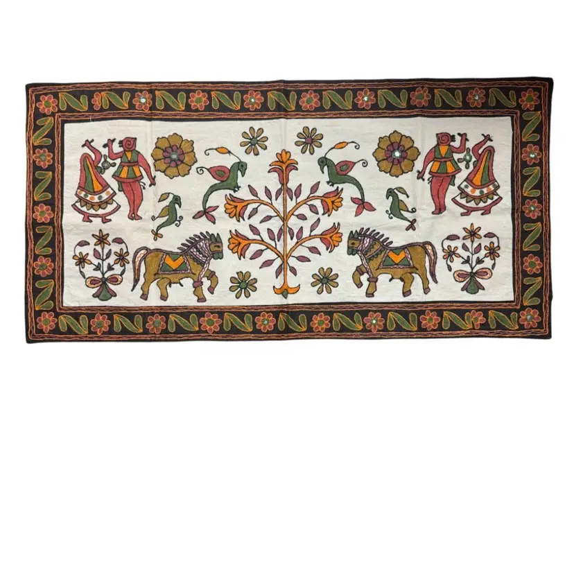 hand-embroidered textile, likely India Indian in origin