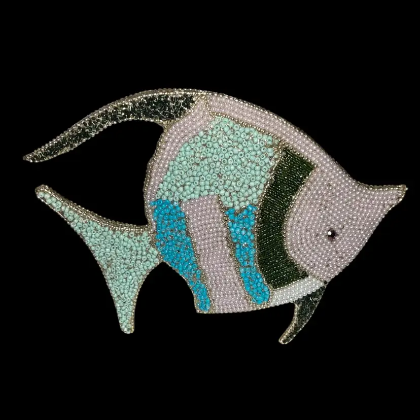 Cracker Barrel Tropical Mosaic Beaded Fish
