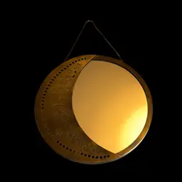 Brass Crescent Moon Mirror