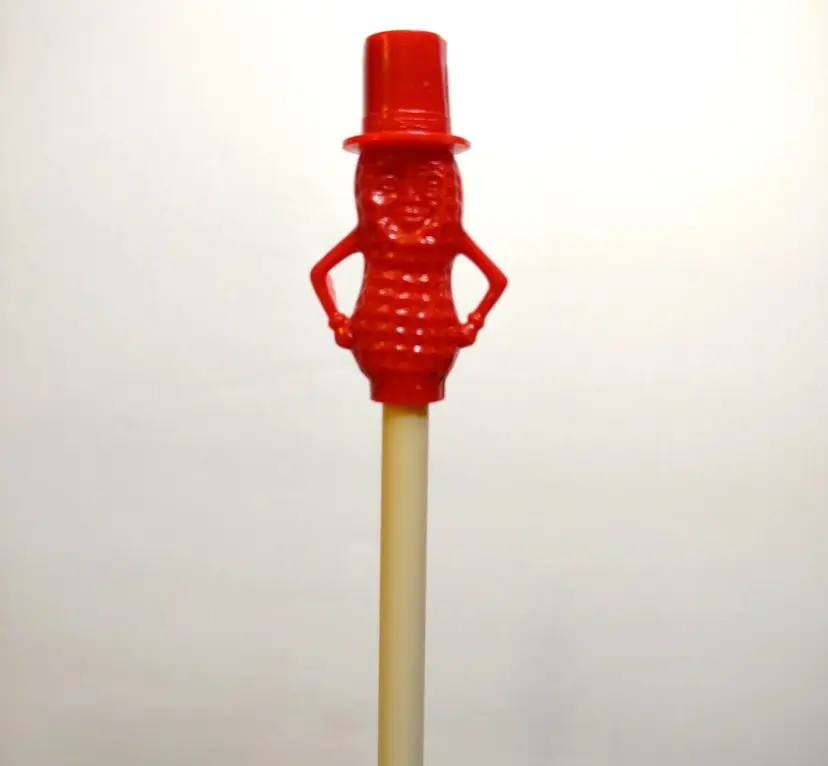 Mr Peanut Vintage Red Drinking Straw 1950s Planters Peanuts Pop Culture Plastic