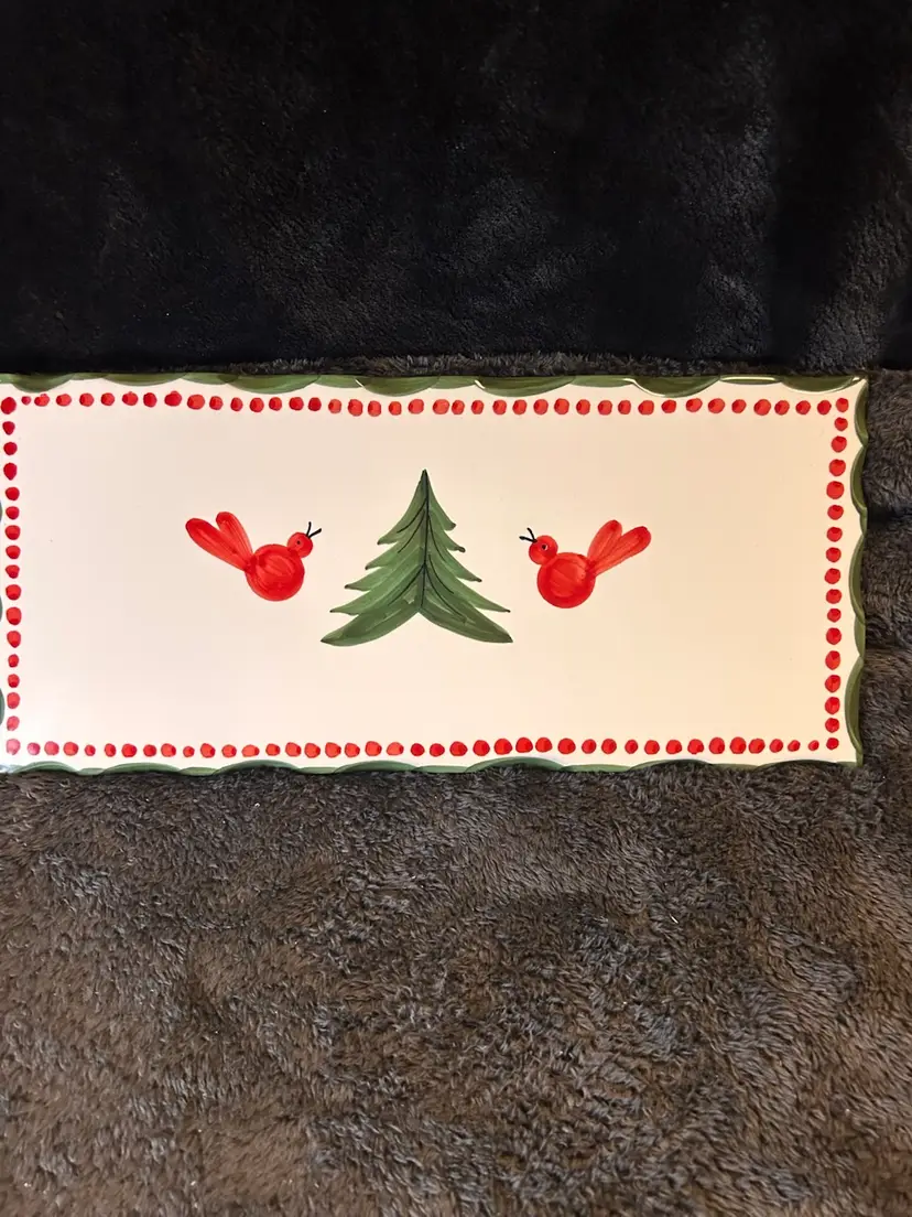 Vietri Uccello Rosso Handpainted  Cheese Plate Retired In 2021 Made In Italy
