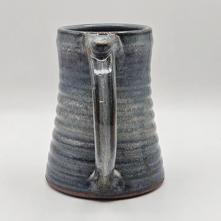 Art Pottery Blue Ceramic Mug Coffee Grog Large Cup Handmade Stoneware Signed