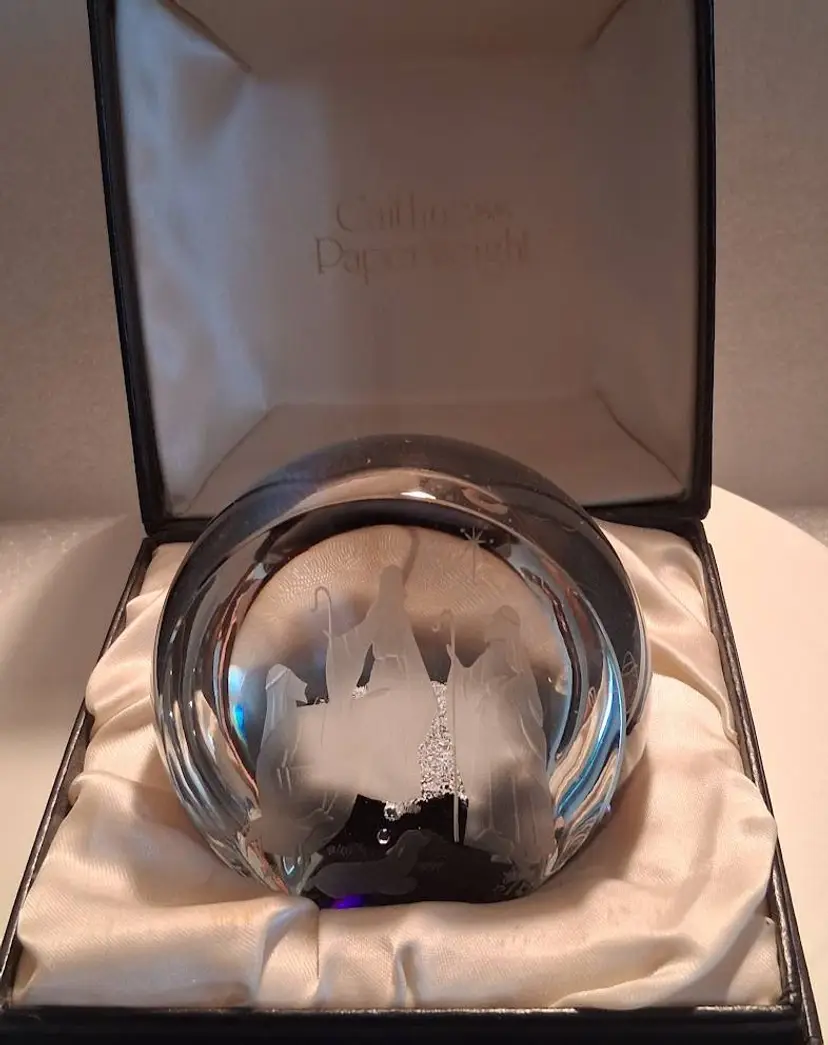 SCARCE 1979 CAITHNESS SCOTLAND, Helen McDonald, "The Shepherds" Limited Edition Signed, MAGNUM Paperweight w/BOX!