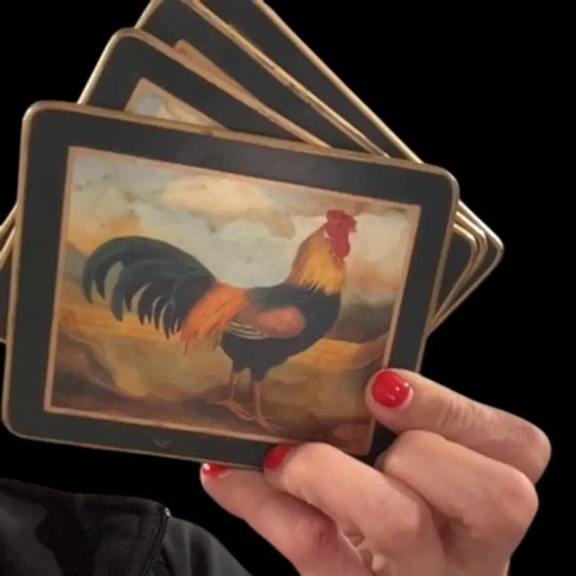 Lady Clare Rooster Set of 4 Coasters Rooster 4.25”🐓