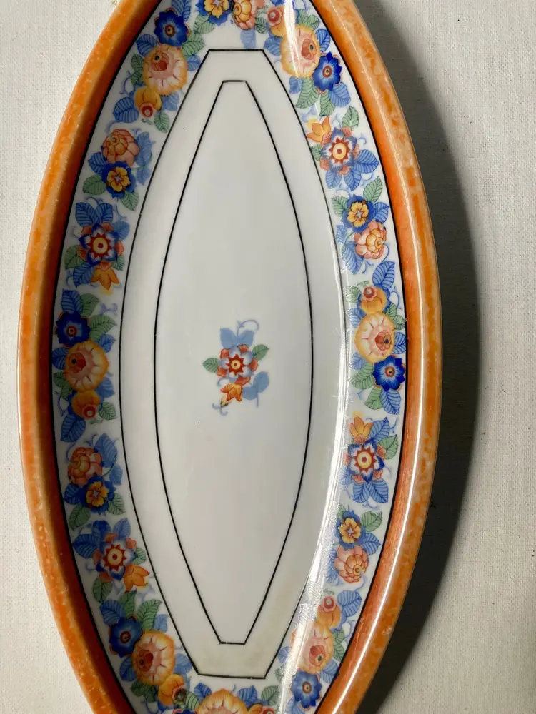 Vintage Numbered Hand Painted Porcelain Serving Plate